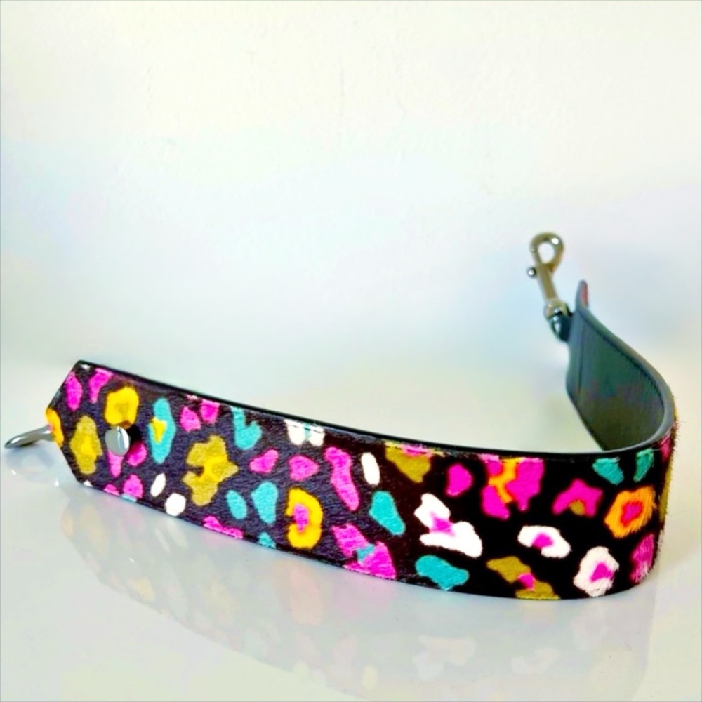 Jimmy Choo “Cerise Mix Leopard” Pony Shoulder Strap